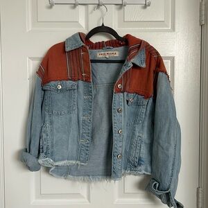 Free people denim jacket with hood
